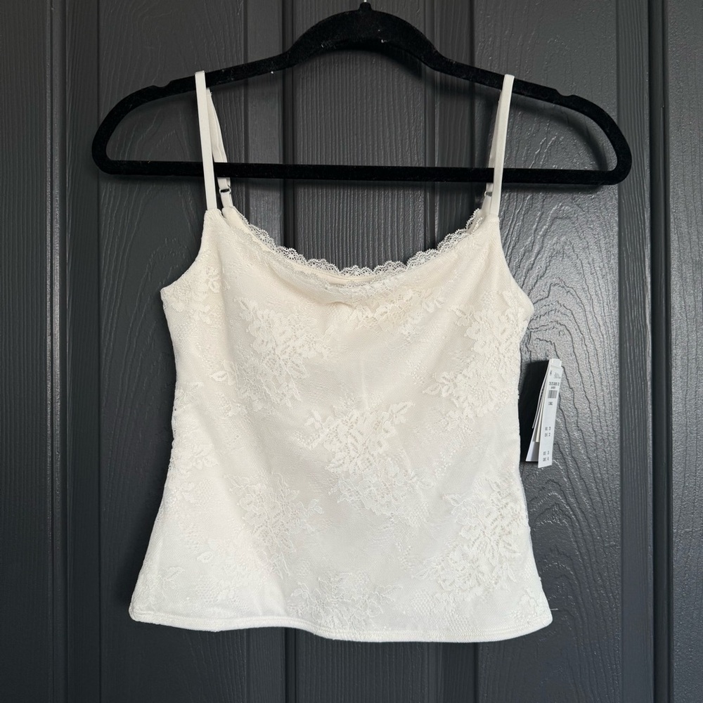 Abercrombie & Fitch White Lace Trim Camisole